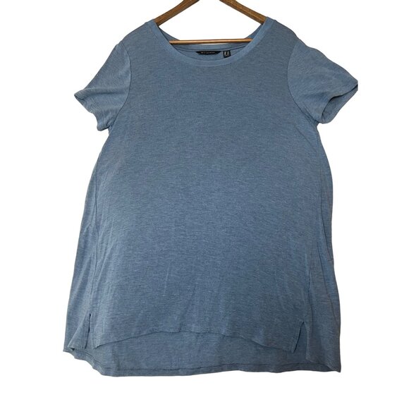 H By Halston Top Jersey Women's Large Blue Modal Blend Short Sleeve Top Round Ne - Picture 1 of 16